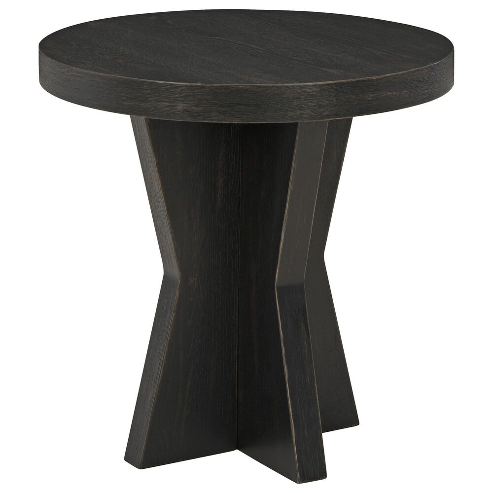 Ashley Galliden Round End Table in Aged Black, , large
