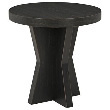 Ashley Galliden Round End Table in Aged Black, , large