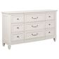 Nicolette Home Willowbrook King Panel Bed with Upholstered Headboard with Dresser and Nightstand in Egg Shell White, , large