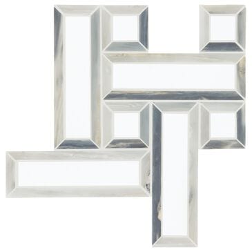 Dal-Tile Gamma Azure Blend 12"" X 12"" BASKET Natural Stone Mosaic Sheet, , large