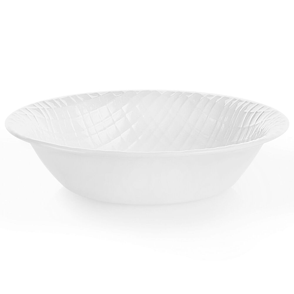 Corelle Linen Weave 18-Piece Dinnerware Set in White and Brown, , large