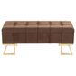 LumiSource Midas Storage Bench with Brown Velvet Cushion in Gold, , large