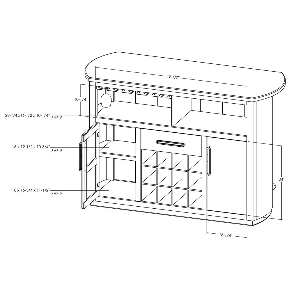 Fallridge Balam Home Bar in Brown, , large