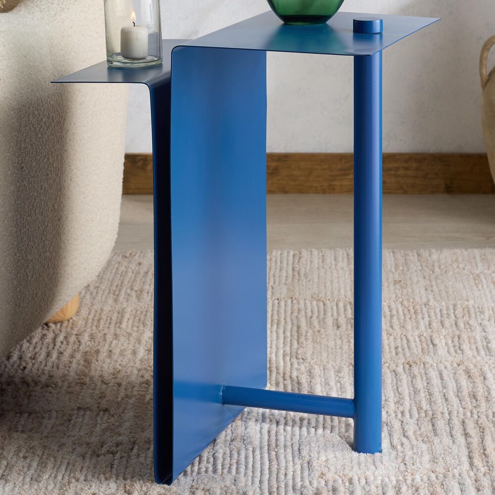 Safavieh Aldwyn Metal Accent Table in Blue, , large
