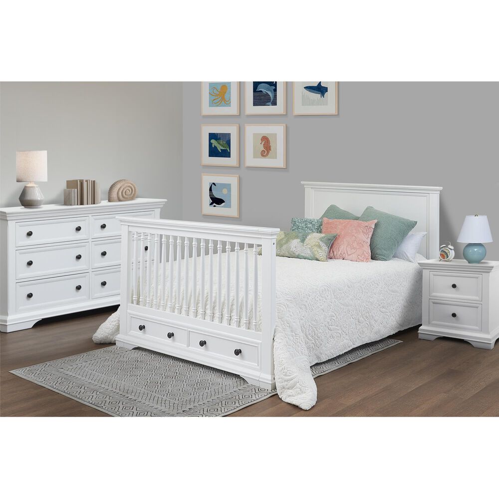 Sorelle 4 in 1 Storage Crib w/Toddler Rail, , large
