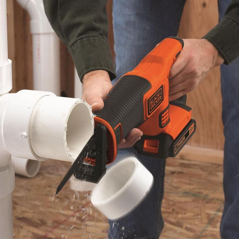 Black &amp; Decker 20V Max Powerconnect 7/8&quot; Cordless Reciprocating Saw in Black and Orange, , large