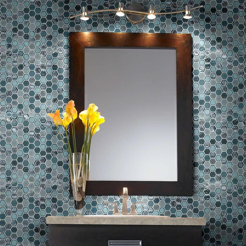 Shaw Molten Hexagon Hydra 11.49" x 11.02" Glass Mosaic Sheet, , large