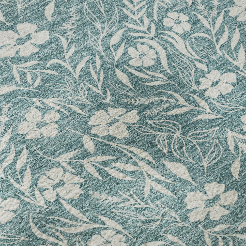 Dalyn Rug Company Soft Essentials Floral Teal 9' x 12' Indoor/Outdoor Area Rug, , large