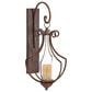Maple and Jade 25" Single Scroll Indoor/Outdoor Wall Mount Candle Holder in Weathered Bronze and Clear, , large