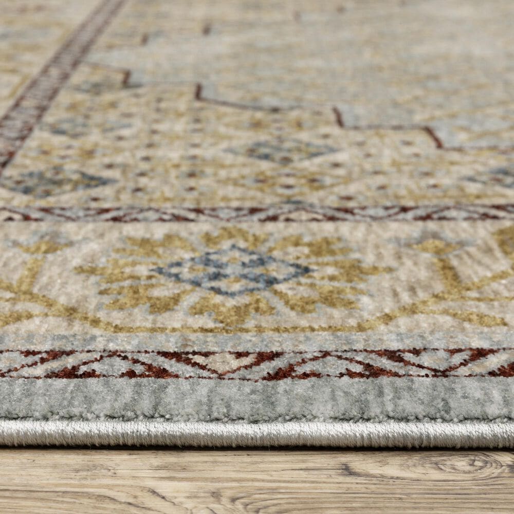 Oriental Weavers Capella Blue and Gold 6&#39;7&quot; x 9&#39;6&quot; Area Rug, , large