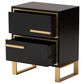 Baxton Studio Giolla 2-Drawer End Table in Black and Gold, , large