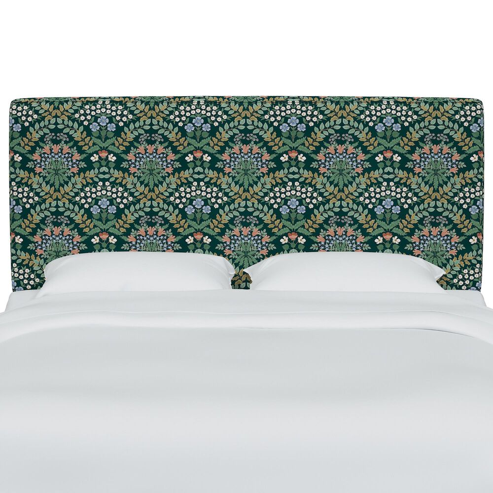 Rifle Paper Co Crafted by Cloth and Company Elly Twin Headboard in Bramble Emerald, , large