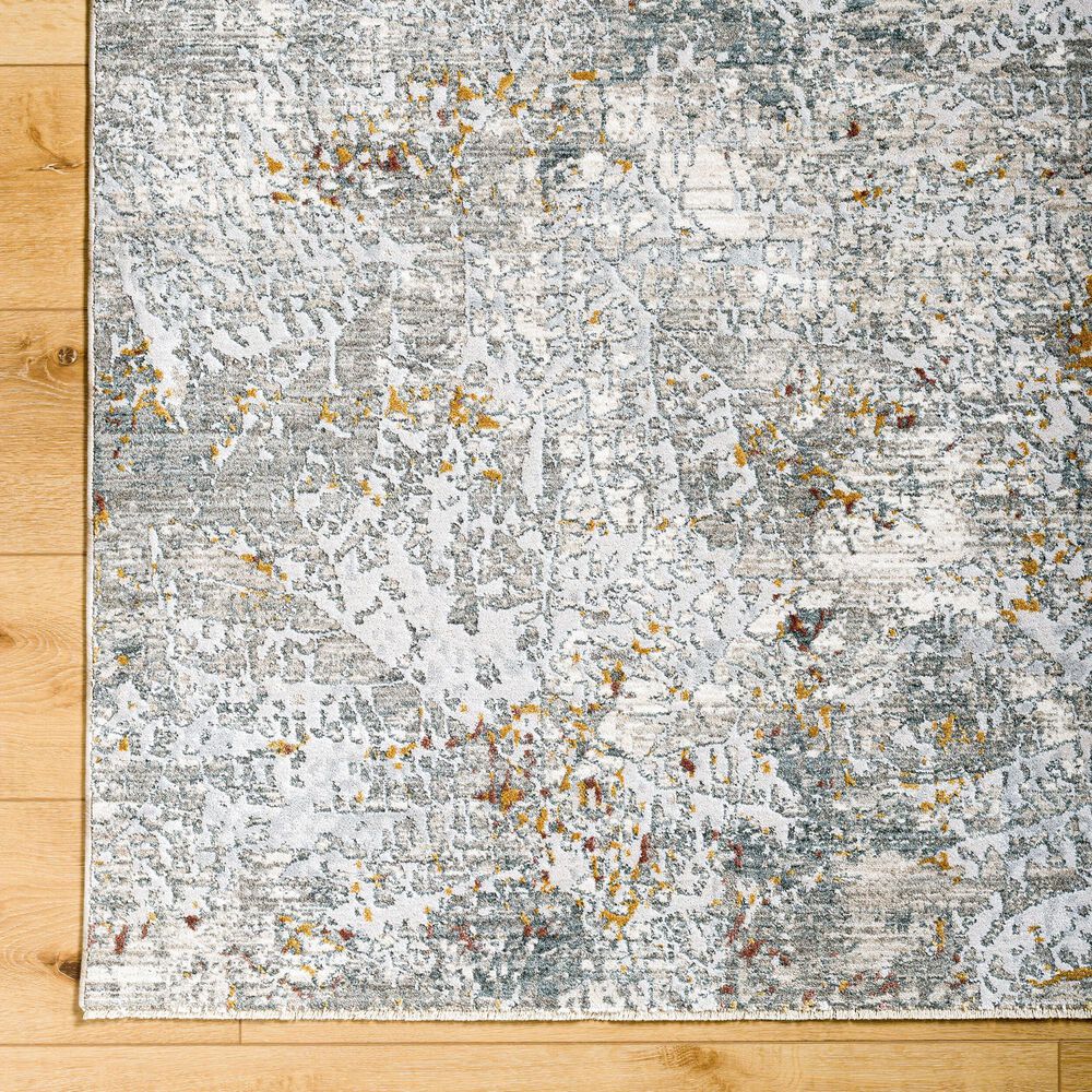 Surya Dresden Gray, White, Medium Gray, Light Slate, Mustard and Rust 2'7" x 10' Runner, , large