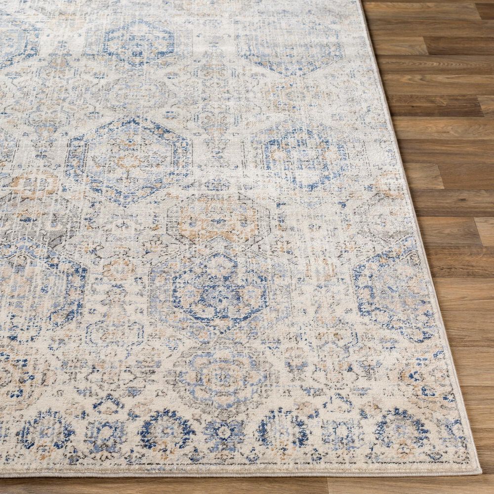 Surya Indigo IGO-2308 2&#39; x 2&#39;9&quot; Blue, Charcoal and Tan Scatter Rug, , large