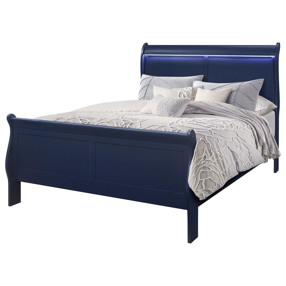 Global Furniture USA Charlie Full Bed in Blue, , large