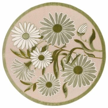 Nourison Aloha ALH33 7"10" Round Ivory and Green Indoor/Outdoor Area Rug, , large