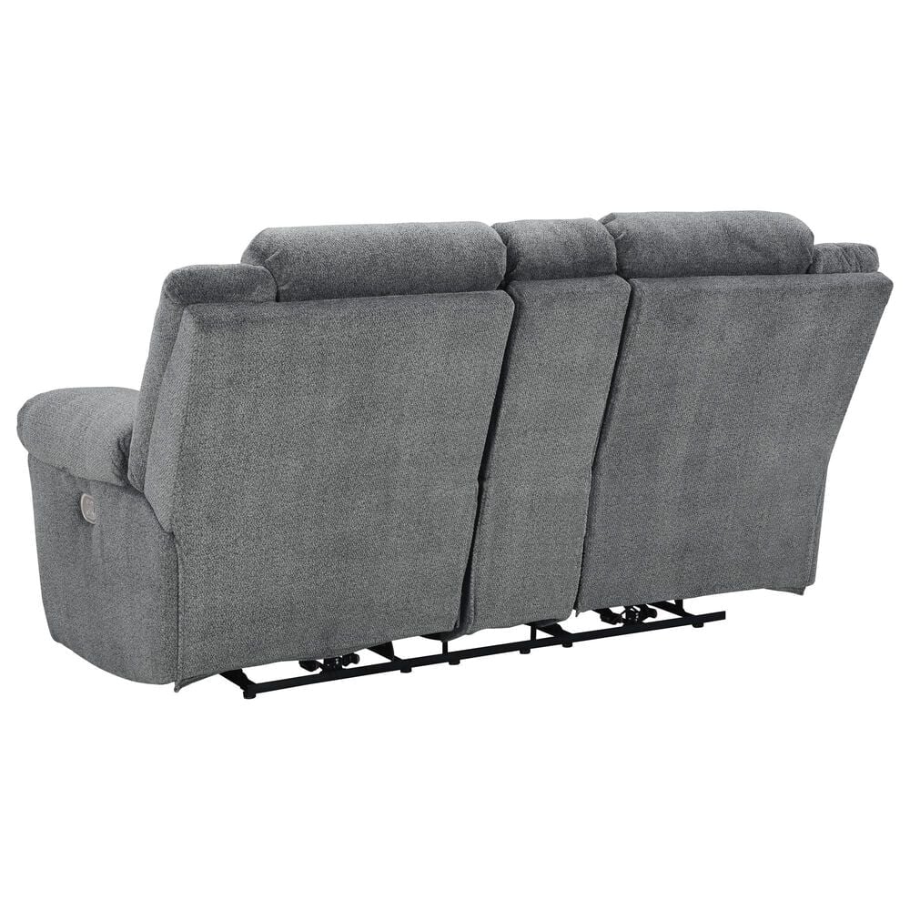 Ashley Tip-Off Power Reclining Loveseat in Slate, , large