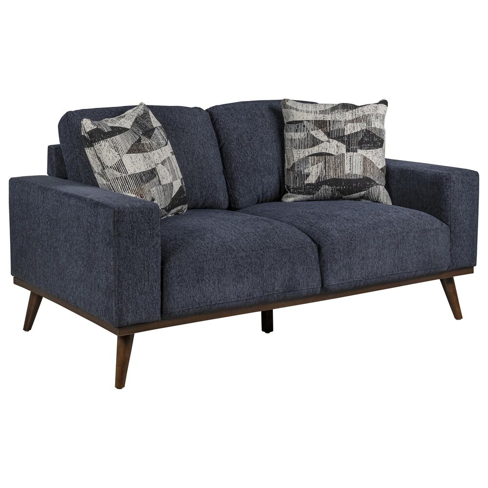 Golden Wave Furniture Heath Stationary Loveseat in Navy, , large