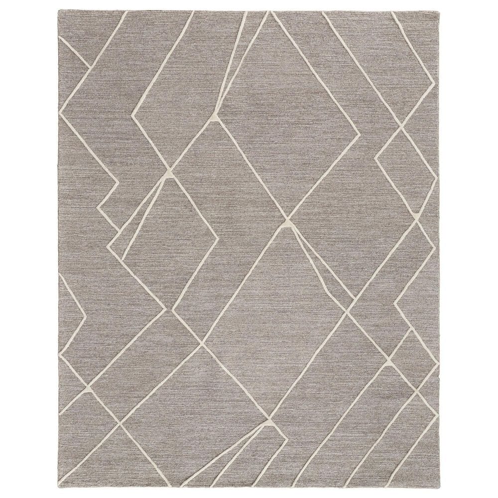 Feizy Euclid 8" x 10" Gray and Ivory Area Rug, , large