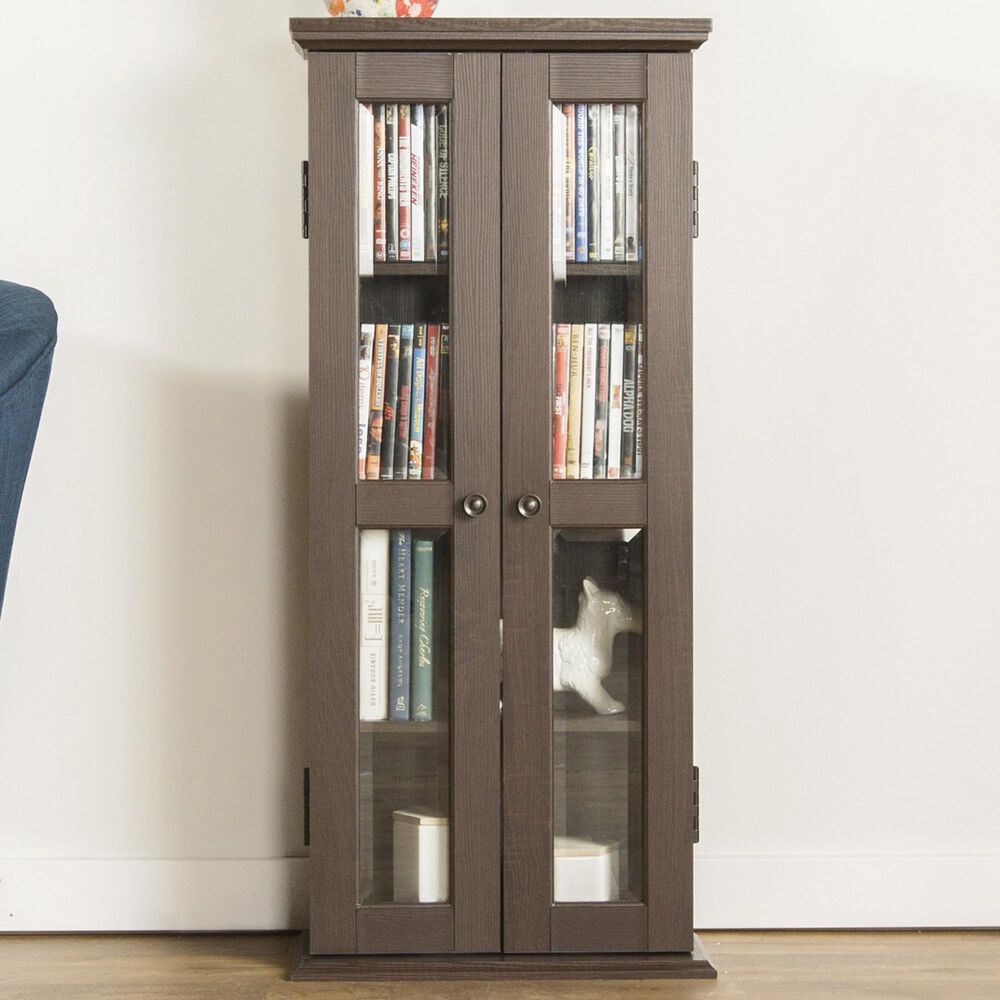 Walker Edison 41" Espresso Wood Media Tower Cabinet, , large