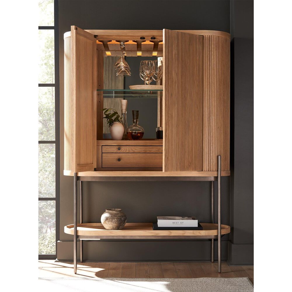 Furniture Worldwide Linnea Bar Cabinet in Natural Oak, , large