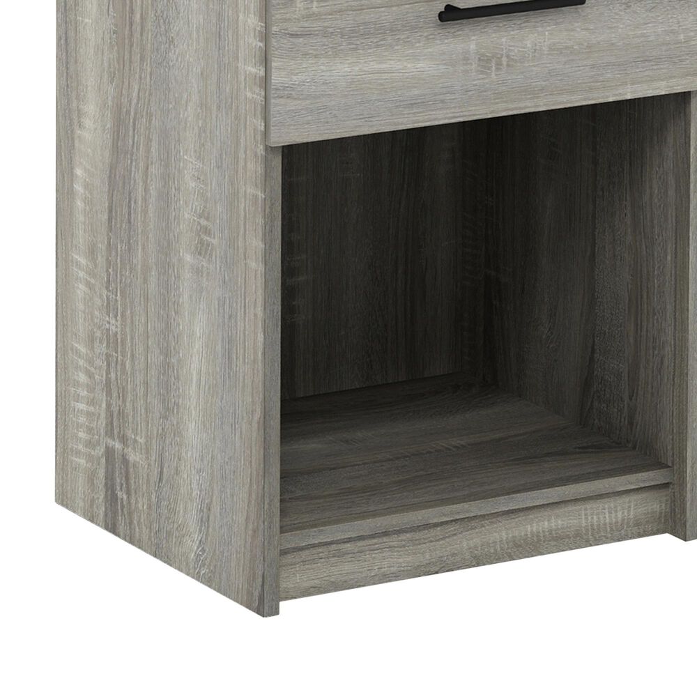 HOMLUX 1-Drawer Modern Nightstand with Bar Handle in French Oak Grey (Set of 2), , large
