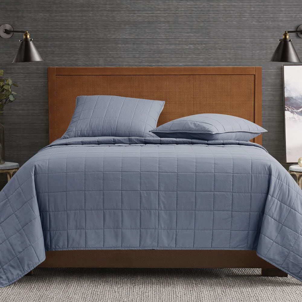 Pem America Garment Washed 2-Piece Twin XL Quilt Set in Blue, , large