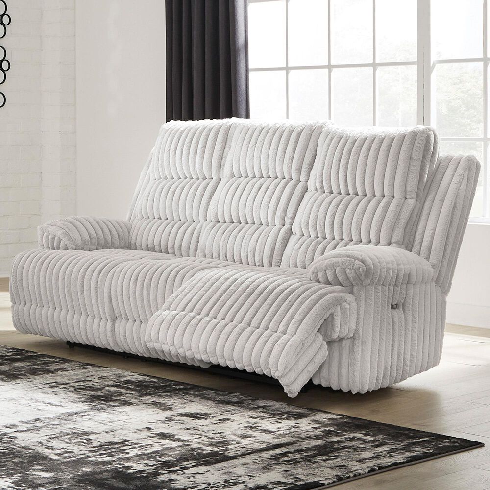 Ashley Rhines Falls Power Reclining Sofa in Alloy, , large