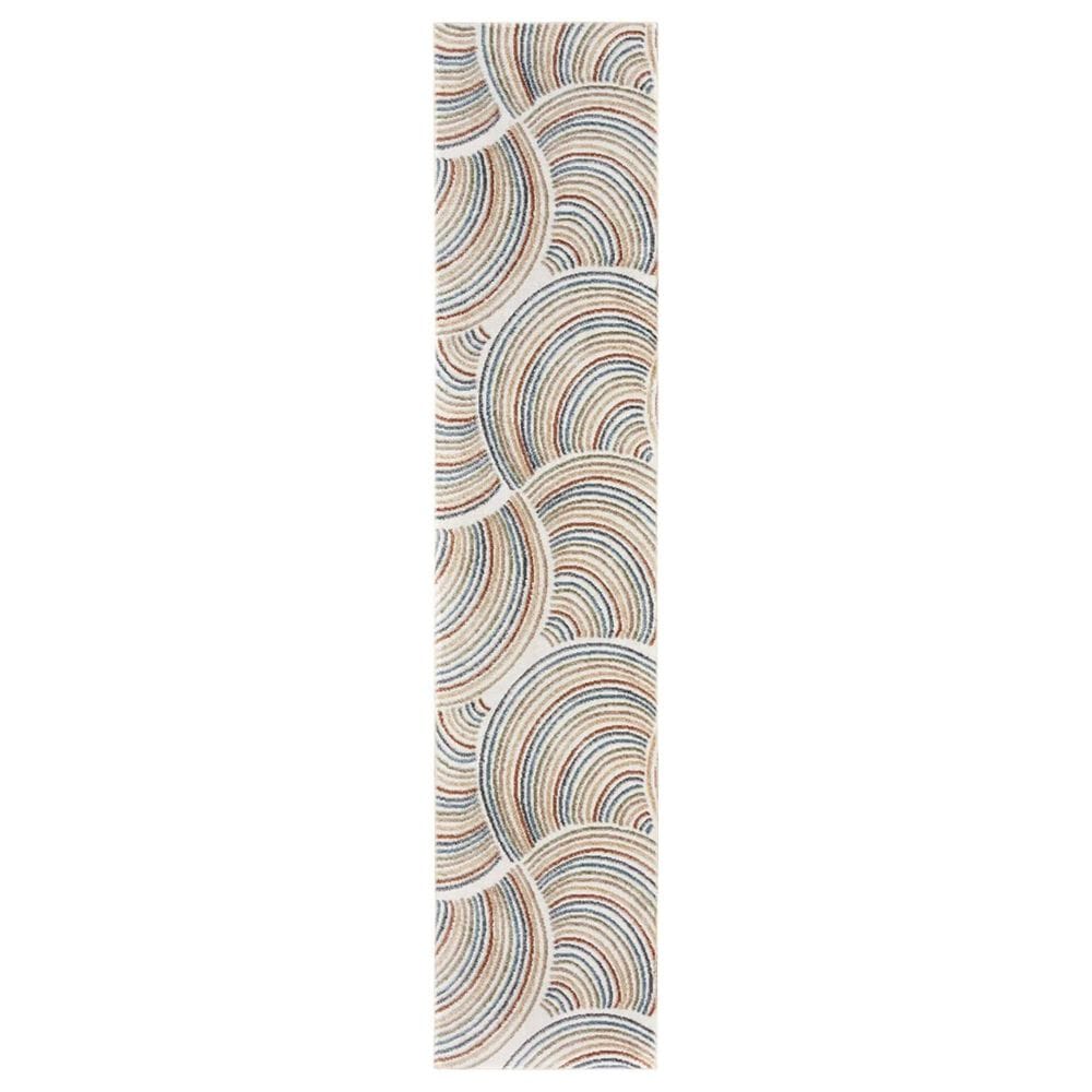 Nourison Astra Machine Washable 2"2" x 10" Ivory and Multicolor Runner, , large