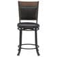 Linon Home Decor Franklin Swivel Counter Stool in Matte Black, , large