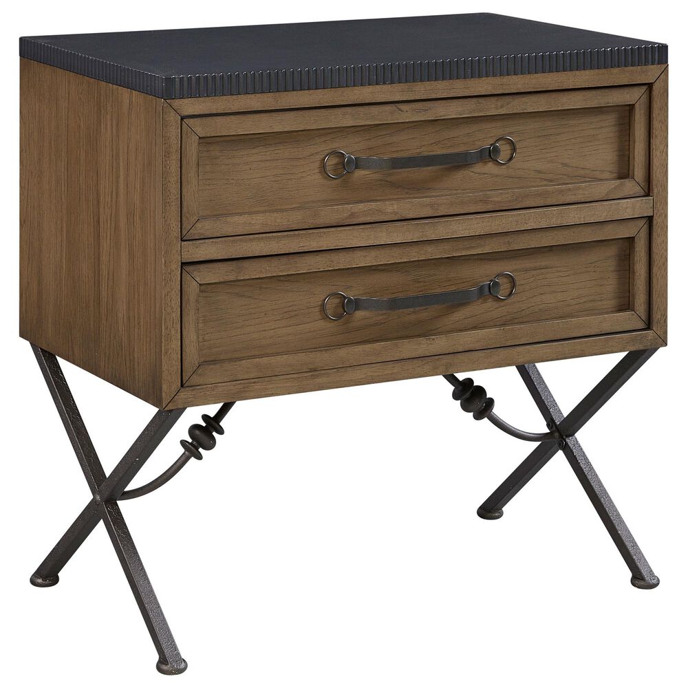 Sterling Timber Tarrington 2-Drawer Nightstand in Almond and Black, , large