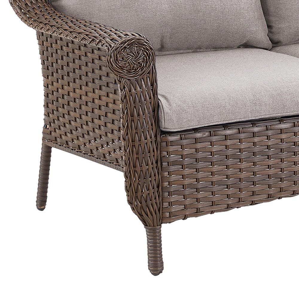 Sunwell Garden 2-Seater Patio Loveseat with Floral Armrests in Beige, , large