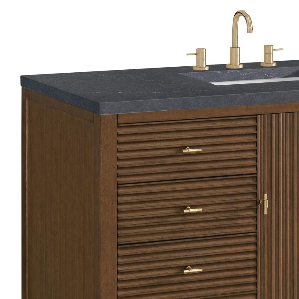 James Martin Vanities Myrrin 48&quot; Vanity in Mid-Century Walnut with 3 cm Charcoal Soapstone Quartz Top, , large