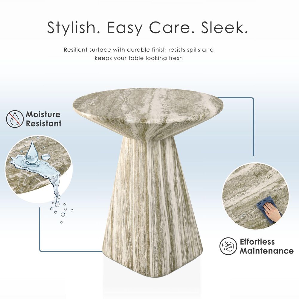 Furniture of America Karvyn 18" Travertine Side Table in Gray, , large