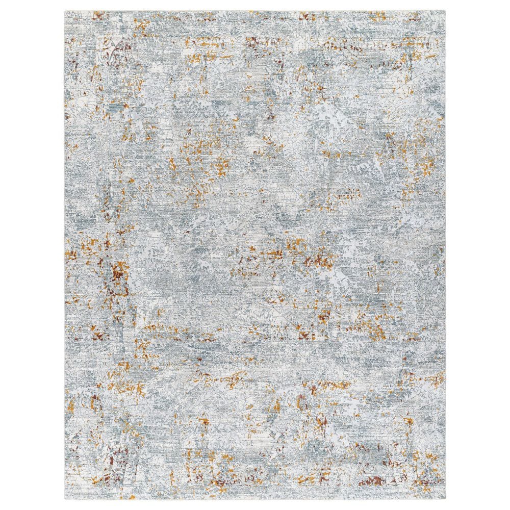 Surya Dresden Gray, White, Medium Gray, Light Slate, Mustard and Rust 12" x 15" Area Rug, , large