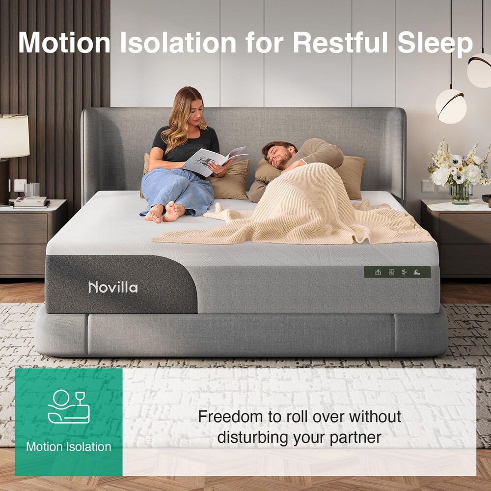 Novilla GreyZen 14" Medium King Mattress in a Box, , large