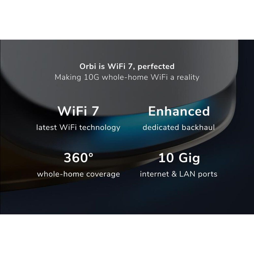NETGEAR Orbi 970 Series Quad-Band Wi-Fi 7 Mesh System in White &#40;Set of 2&#41;, , large
