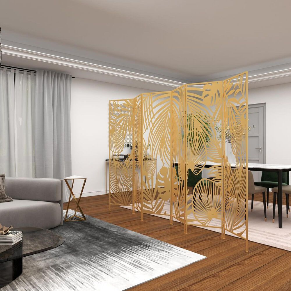 Maple and Jade Room Divider Screen in Gold NFM