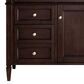 James Martin Vanities Brittany 36" Single Bathroom Vanity in Burnished Mahogany with 3 cm White Zeus Quartz Top and Rectangular Sink, , large