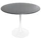 Leisuremod LeisureMod Bristol Mid-Century Modern Round Dining Table with Wood Top and Iron Pedestal Base with Gloss Finish for Kitchen and Dining Room, , large