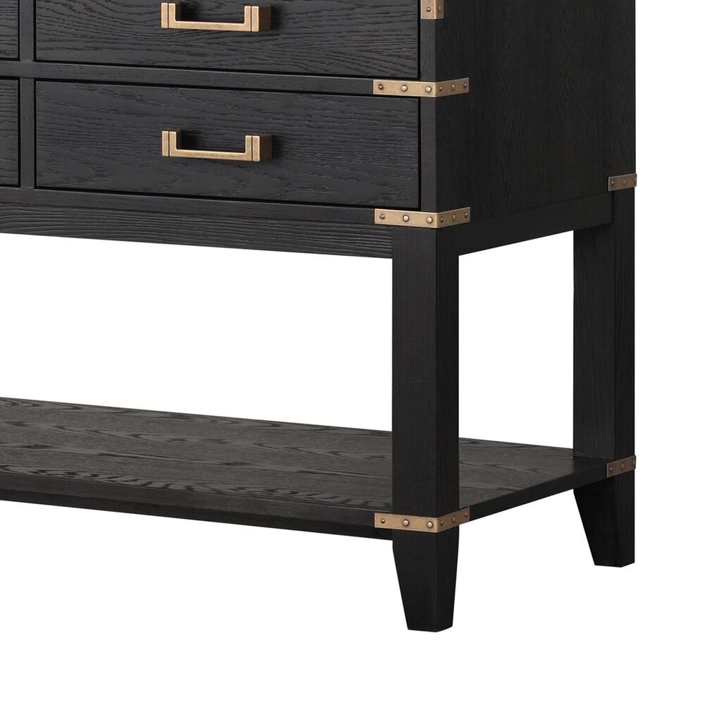 Lexora Home Norwalk 60&quot; Double Bathroom Vanity in Black Oak with White Cultured Marble Top  and Rectangle Sink, , large