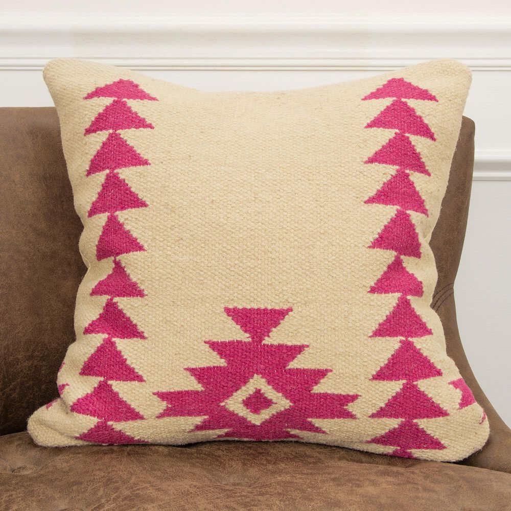 Rizzy Home Aztek Motif 18" Down Filled Pillow in Hot Pink, , large