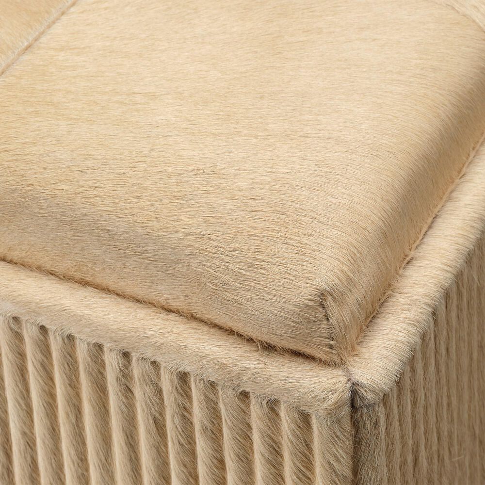 Splendor Living Norwood Hide Ottoman in Tan, , large