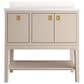 Kohler Seagrove 36" Single Bathroom Vanity in Light Clay with 3 cm White Quartz Top and Rectangular Sink, , large