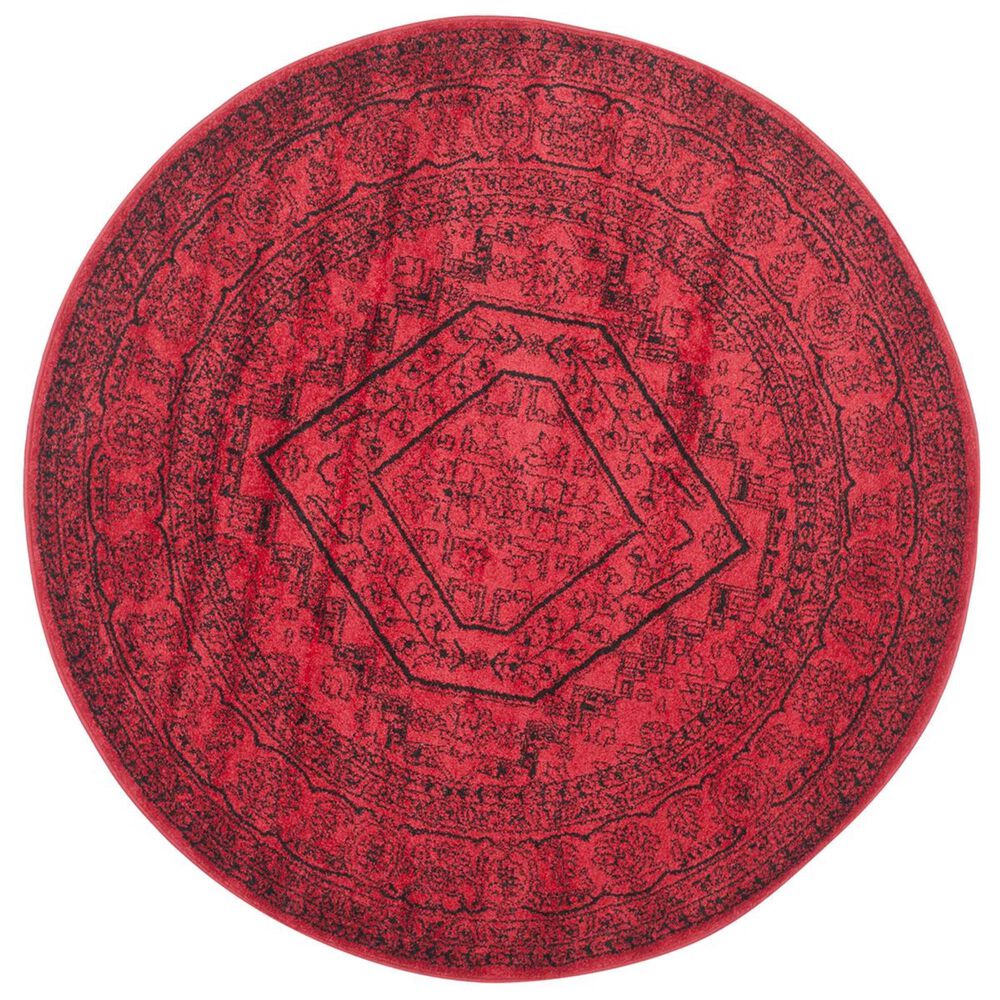 Safavieh Adirondack ADR108F-4R 4&#39; x 4&#39;  Red/Black Round Rug, , large