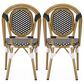 Hearth and Haven Outdoor French Bistro Chair in White, Black and Yellow (Set of 2), , large