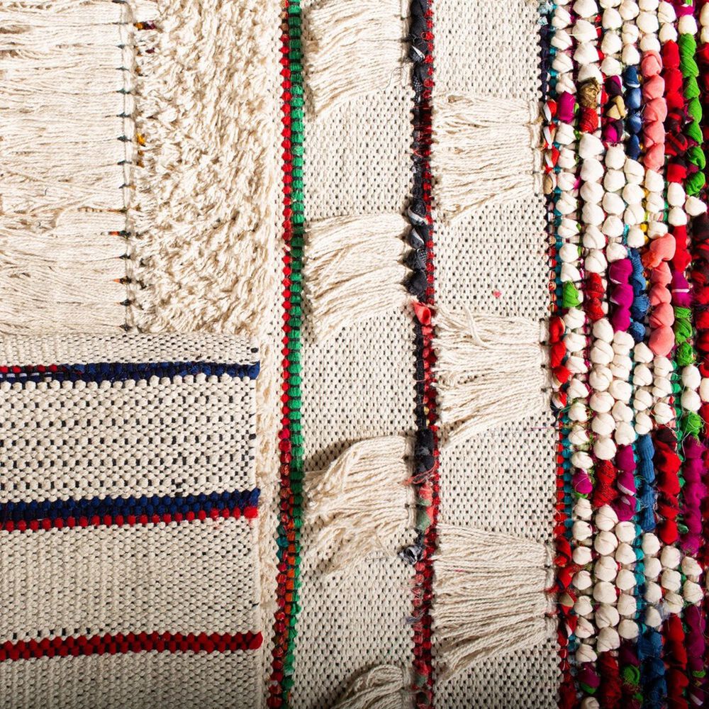 Safavieh Natura NAT657A 2&#39;3&quot; x 8&#39; Ivory and Red Runner, , large