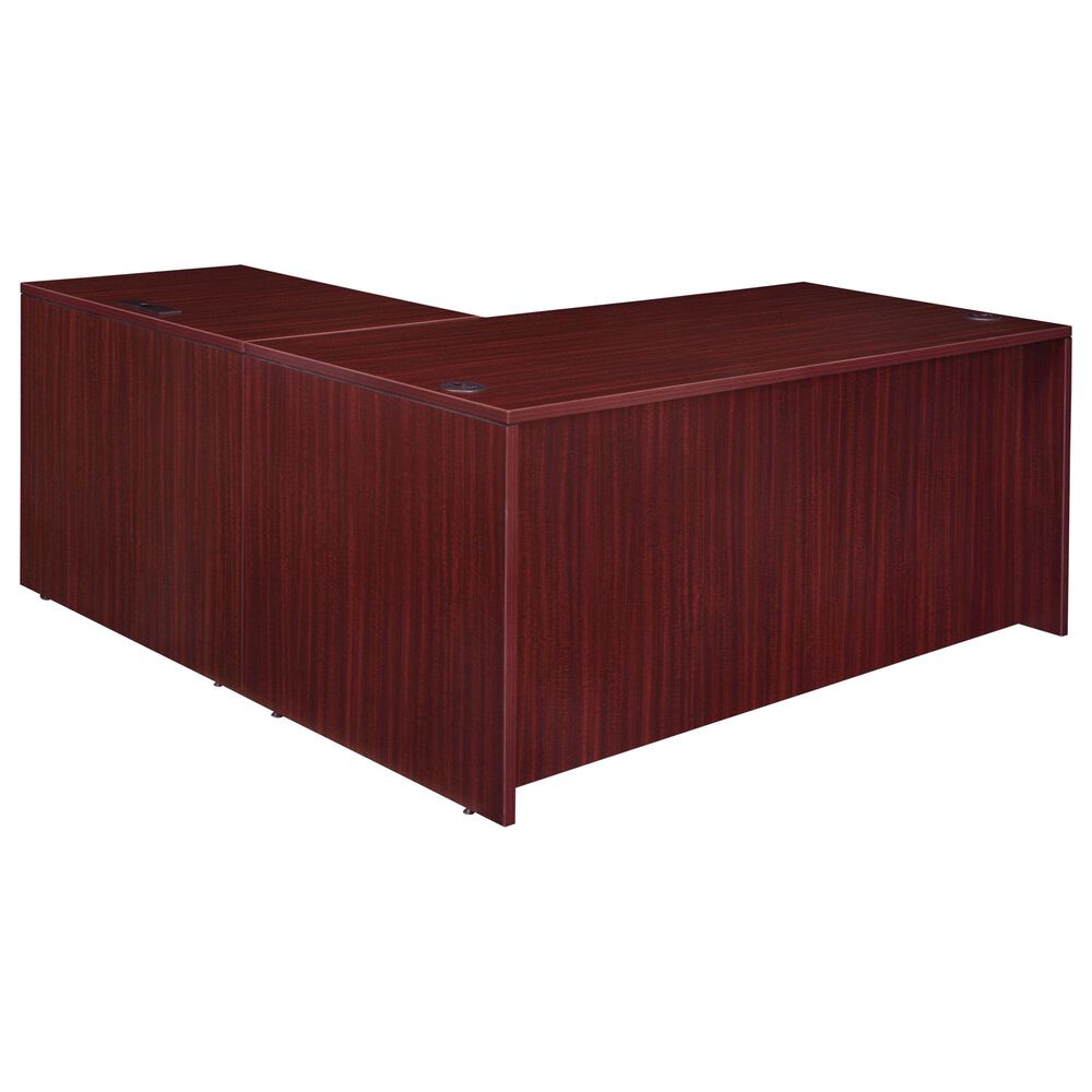 Regency Global Sourcing Legacy 71" Single Pedestal L-Desk with Return in Mahogany, , large