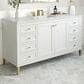 James Martin Vanities Chicago 60" Single Bathroom Vanity in Glossy White with 3 cm Ethereal Noctis Quartz Top and Rectangular Sink, , large