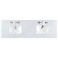James Martin Vanities Athens 72" Double Bathroom Vanity in Glossy White with 3 cm Carrara White Marble Top and Rectangular Sinks, , large